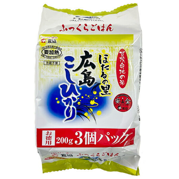 Food Association Aseptic Packed Rice Hotaru no Sato Hiroshima Koshihikari (200g x 3p) x 8 pieces [Shipped in Japan]