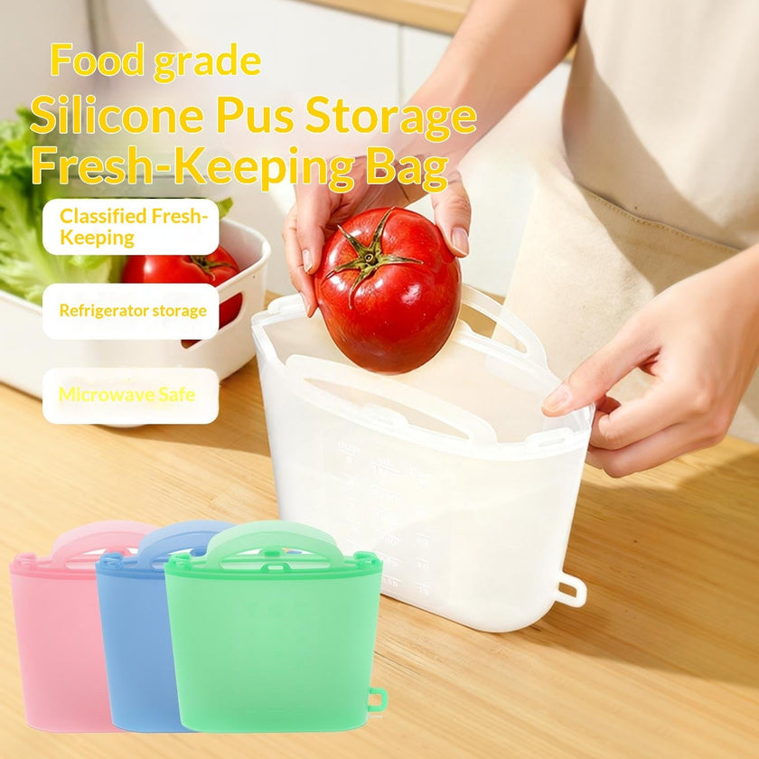 Reusable Silicone Food Storage Bags – Leak-Proof Fresh-Keeping Bags (1000ML / 1200ML / 1500ML)