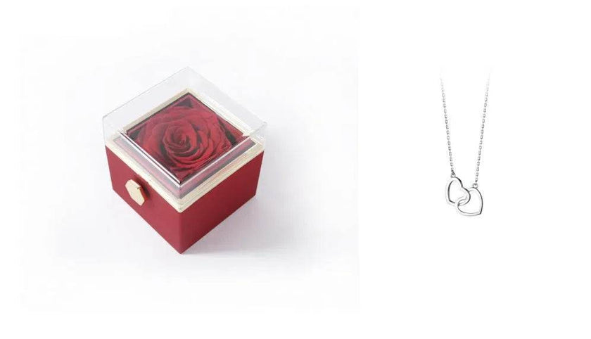 Fashion Acrylic Rotating  Valentine  Rose Jewelry gift  Box