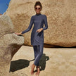 Pure Color Long-sleeved Trousers Fully Surrounded Conservative Beach Surfing Sunscreen ArabSwimsuit