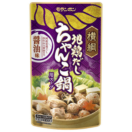 モランボン 横綱 地鶏だしちゃんこ鍋用スープ 醤油味 750g×10袋入【日本出荷】