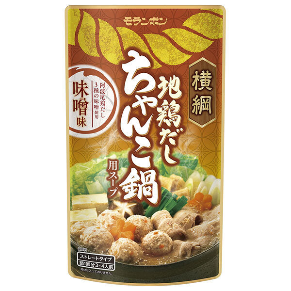 モランボン 横綱 地鶏だしちゃんこ鍋用スープ 味噌味 750g×10袋入【日本出荷】