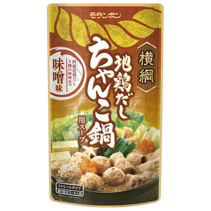モランボン 横綱 地鶏だしちゃんこ鍋用スープ 味噌味 750g×10袋入【日本出荷】