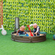 Outsunny Round Sandbox for Kids Outdoor Play with Waterproof Canopy Bottom Liner Childrens Garden Playset Brown