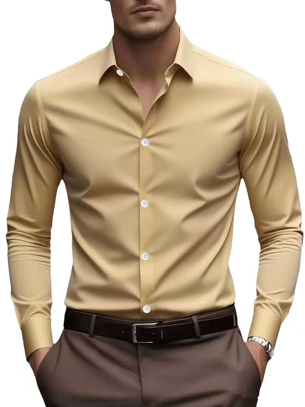 Men's Slim Fit Long Sleeve Business Dress Shirt – 12 Colors, S–3XL | Canada & USA