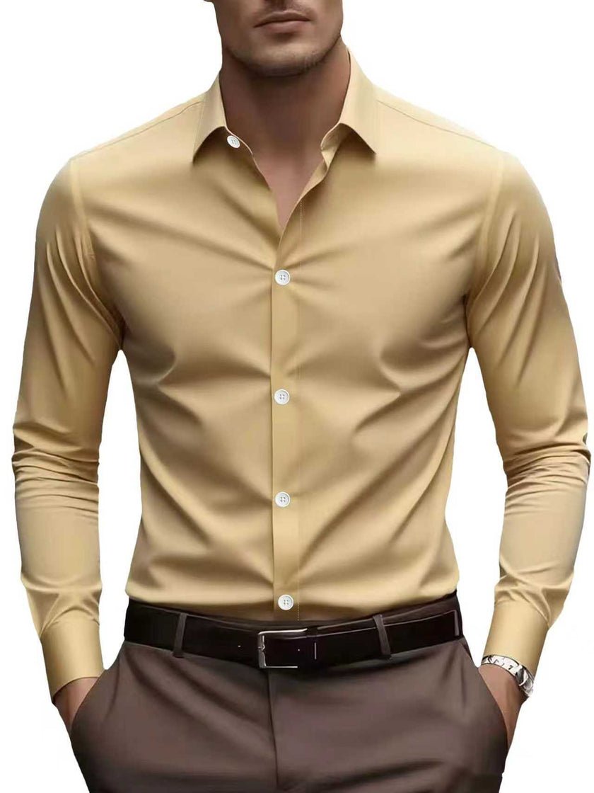 Men's Slim Fit Long Sleeve Business Dress Shirt – 12 Colors, S–3XL | Canada & USA