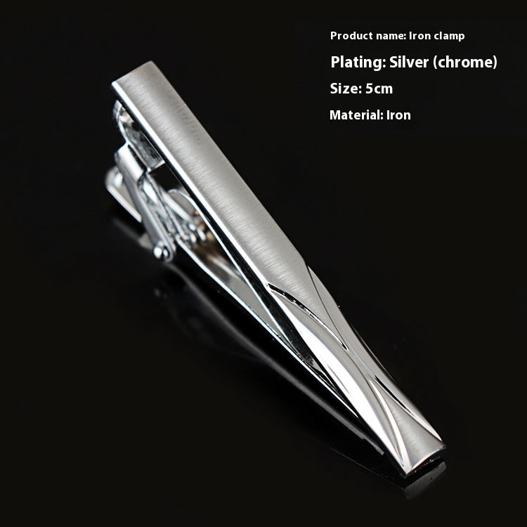 Men's Silver Electroplated Tie Clip – 25 Line Pattern Styles, 5cm Flat Head Business Tie Bar | Canada & USA