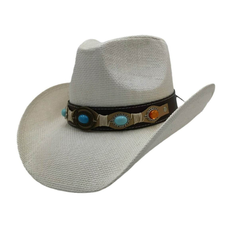 Summer Outdoor Ethnic Style Felt and Straw Cowboy Hat