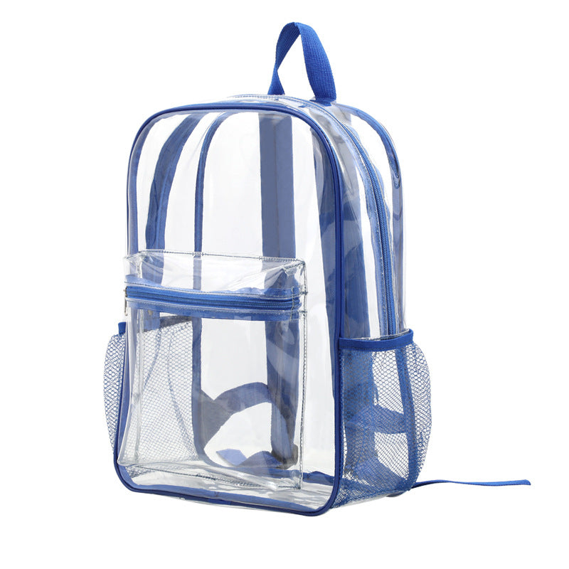 Clear PVC Transparent Backpack – Large Capacity Stadium Approved School & Travel Bag
