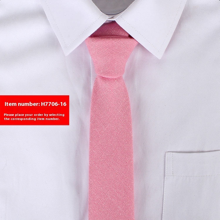 Men's Slim 6cm Cotton Necktie – Solid Color Arrow Tie for Business & Formal Wear | Canada & USA