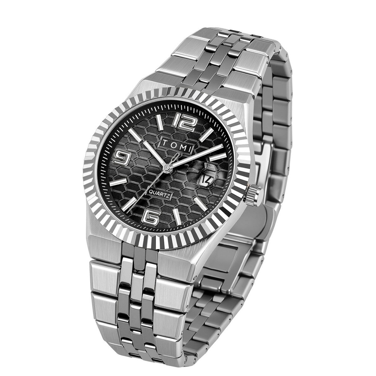 Men's Minimalist Quartz Watch – Classic Silver Dial Wristwatch