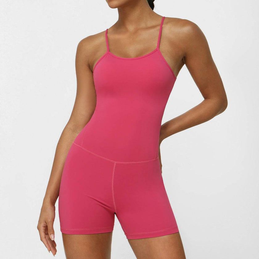 Sleeveless Bodycon Exercise Workout Gym Romper Women Short Workout Jumpsuit Yoga Jumpsuit
