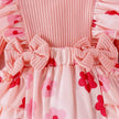 One-piece Romper Pants Bow Headdress Suit Baby girl casual pink romper with head bowtie