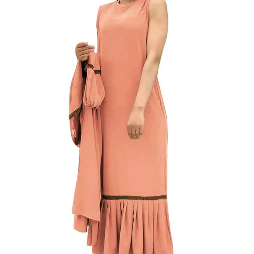 Elegant Two piece for ArabWomen Abaya Underwear dress and Kimono Abaya Open front Abaya for  Middle Easter Arab Dubai Women