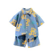 Denim Short Sleeve Shirt Outfit Trendy Handsome Clothes Boys Denim two piece for boys