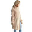 Fashion Split Turtleneck fleece Sweater Tunic Top