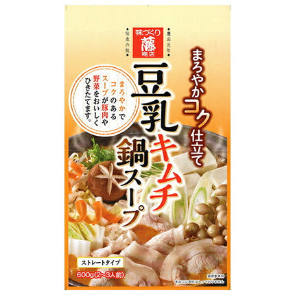 Fuji Shoten Soy Milk Kimchi Hot Pot Soup, Mild and Rich, 600g x 10 bags [Shipped in Japan]
