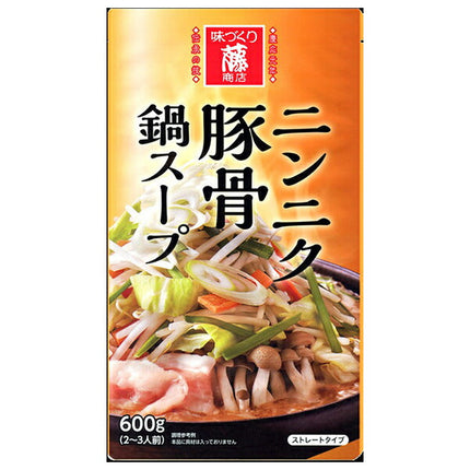 Fuji Shoten Garlic Pork Bone Hot Pot Soup 600g x 10 bags [Shipped in Japan]