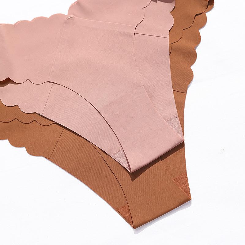 Women's Seamless Ice Silk Briefs with V-Waistband for Everyday Comfort