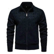 2025 Fall Winter Men Fleece-lined Thick Stand Collar Sweater Cardigan for men