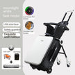 Kids Ride-On Suitcase Stroller with Seat – Luminous Wheels, Safety Guardrail & USB Port | Blue, Pink, White, Yellow