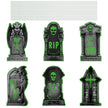6Pcs Skull Or 6Pcs Tomb Or 5Pcs Black Cat Halloween Yard Sign Decorations  Glow In The Dark For Haunted House Garden Yard And Scary Theme Party