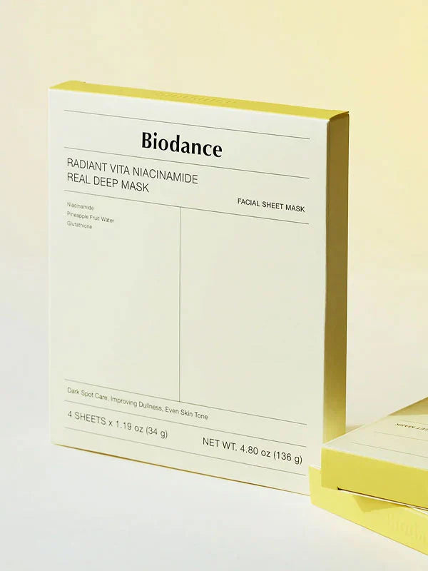Biodance Radiant Vita Niacinamide Real Deep Mask 34g - 1 BOX 4PCS