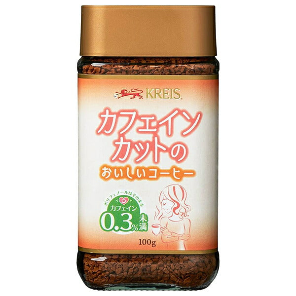 KREIS Delicious caffeine-cut coffee 100g jar x 6 pieces [Shipped in Japan]