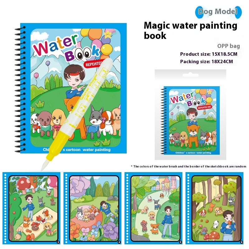 Magic Water Coloring Book for Kids – Paint with Water, Colors Appear & Disappear (6 Styles)