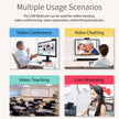 1080P USB Webcam with Autofocus, 60° Wide Angle and Built-In Microphone