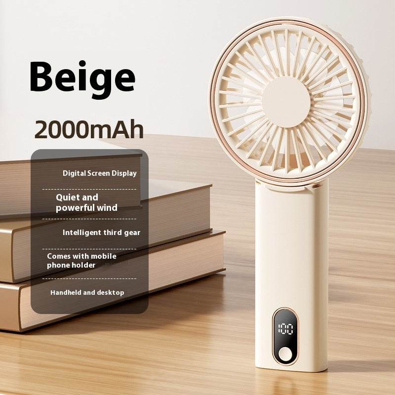 Mini Folding Digital Display Mute Refrigeration Handheld Fan
