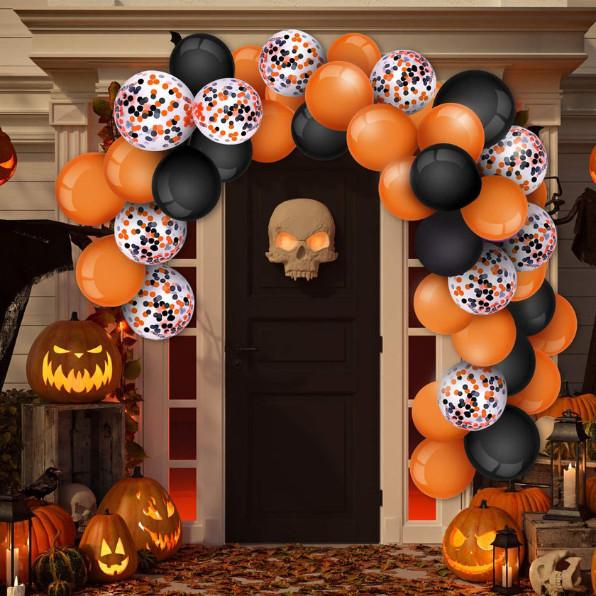 Halloween Balloon Set – Black & Orange Party Decoration Balloons