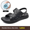 Men’s Premium Leather Cross-Strap Sandals – Breathable Open-Toe Casual Comfort Shoes