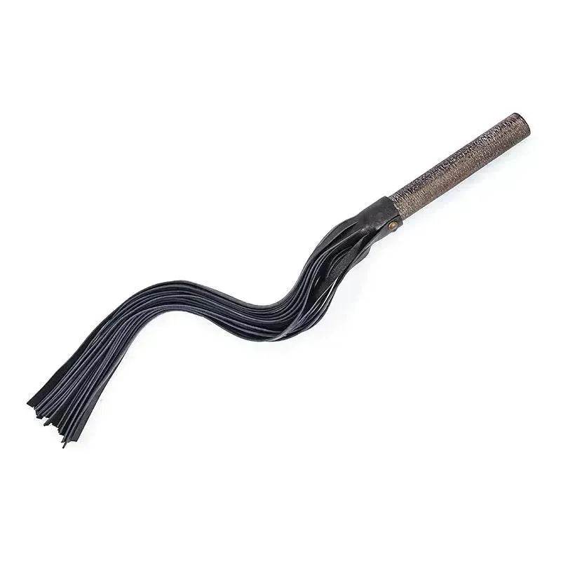 Hot BDSM Spanking Flogger Whip Genuine Leather Archaize Wooden Handle BDSM Spanking Paddles