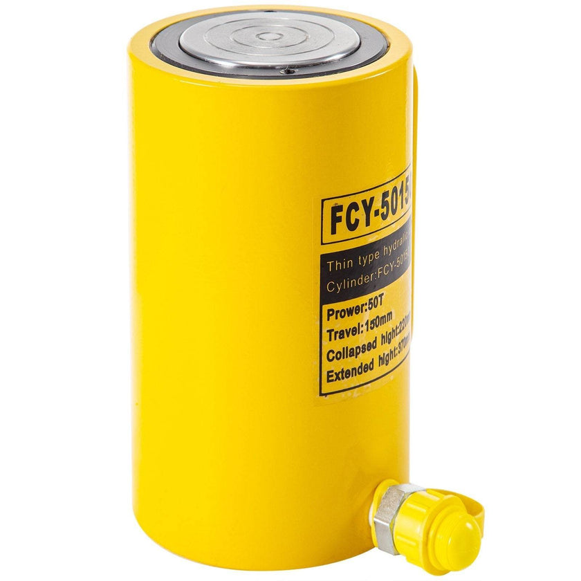 50T 6In Stroke Hydraulic Cylinder Jack Solid Single Acting Hydraulic Ram Cylinder 150mm Hydraulic Lifting Cylinders For Bending, Straightening And Pulling On Trucks, Tractors And Heavy Equipm