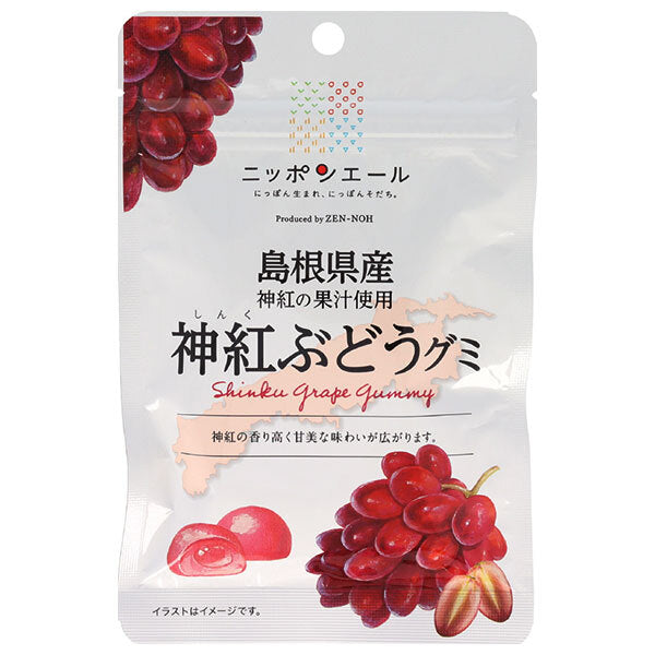 JA Zennoh Nippon Ale Shinku Grape Gummy from Shimane Prefecture 40g x 10 bags [Shipped in Japan]