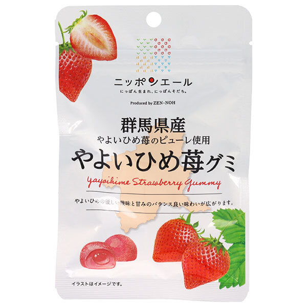 JA Zennoh Nippon Ale Gunma Yayoi Hime Strawberry Gummy 40g x 10 bags [Shipped in Japan]