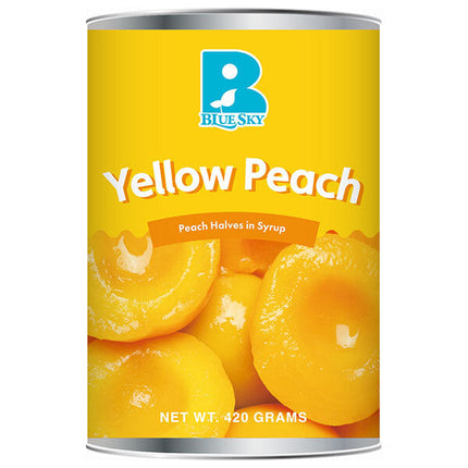 Blue Sky Yellow Peach (Half) No. 4 can 420g x 24 pieces [Shipped in Japan]