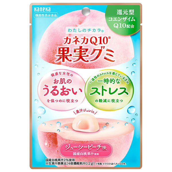 Kaneka Foods Kaneka Q10 Fruit Gummy Juicy Peach Flavor 40g x 10 bags [Shipped in Japan]