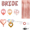 Bachelor Party Balloon Set – Bride Shoulder Strap, Diamond Ring & Rose Gold Foil Balloons