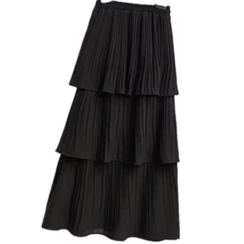 Women's Spring And Summer Chiffon layered Midi maxi Skirt