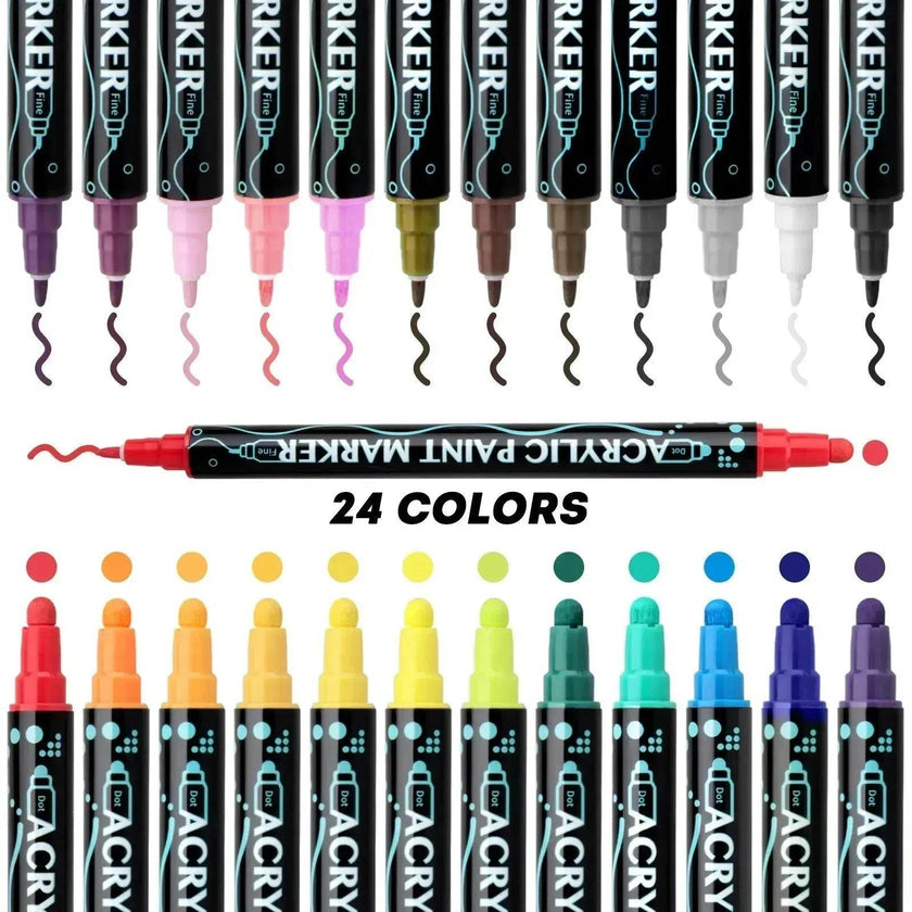 Acrylic Marker Pen Double-headed Stackable Water-based Paint Brush Paint Marker and Highlighter