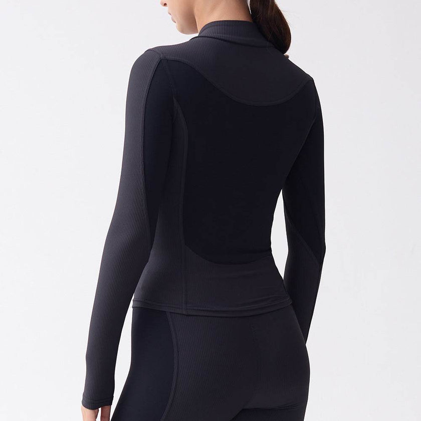 Long sleeve gym top for women Slim fit Half Zip Fitness Workout Top