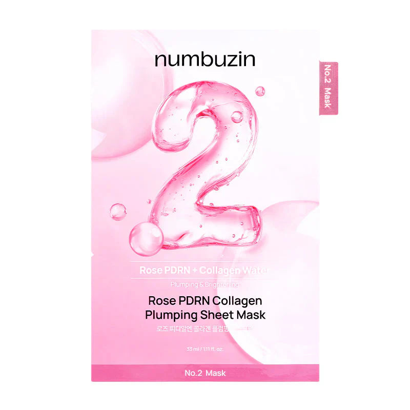 numbuzin No.2 Rose PDRN Collagen Plumping Sheet Mask 33ml - 1 BOX / 5 PCS