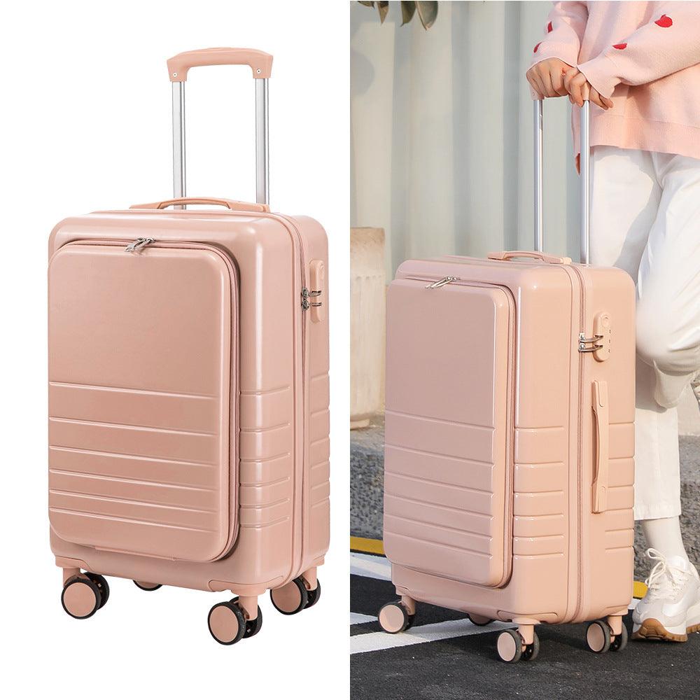 Hard Shell Carry On Luggage with Front Pocket – Lightweight Spinner Cabin Suitcase