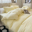 Solid Colour Sanding Washed Cotton 4-Piece Duvet Cover Bed Set