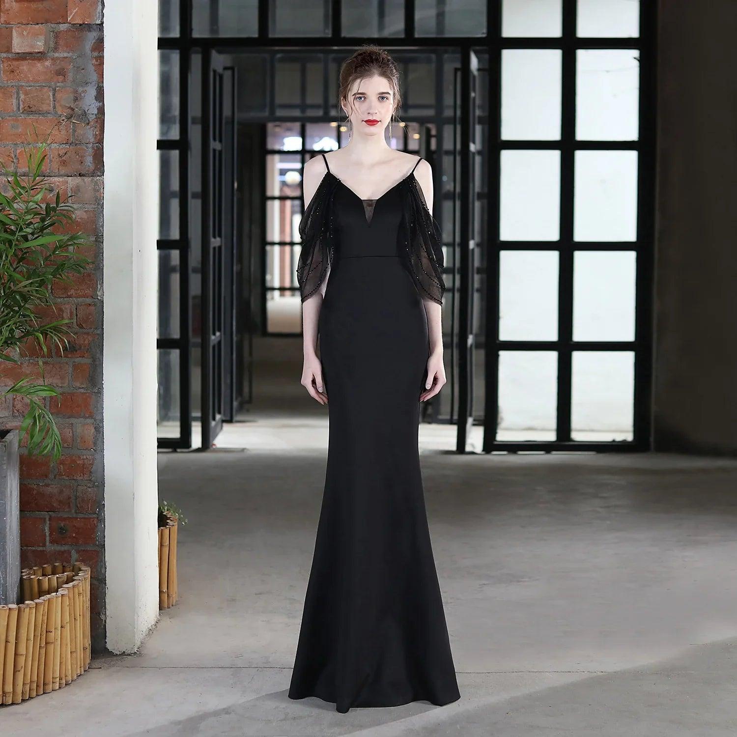 Bride Long Suspender Appreciation Dinner Party Slim-fit Fishtail Skirt Dress