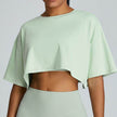 New Summer Breathable Quick-drying Yoga Loose Crop Workout Top  Women's Loose Running Leisure All-matching Fitness Top