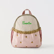 Little Apple Embroidery Mini Backpack – Kids' Cute Spliced Schoolbag