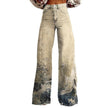3D Novelty Print Wide Leg Jeans – Loose Fit Graphic Denim Pants